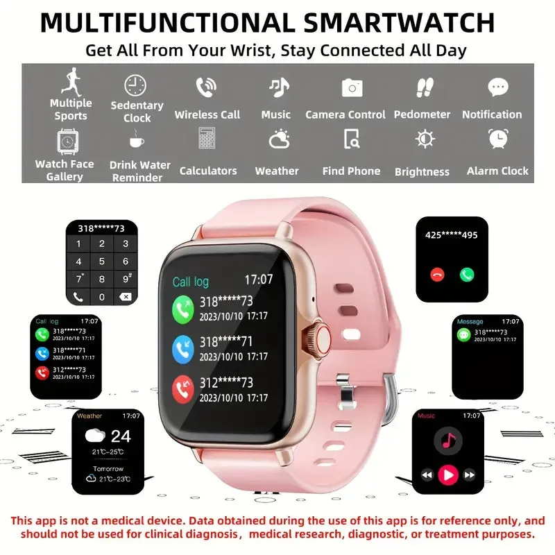 Full Touch Screen Smart Watch with Activity Tracker, Call & Message Functions, Pedometer & More