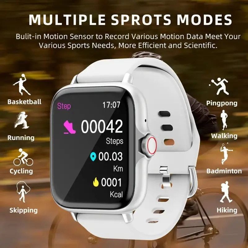 Full Touch Screen Smart Watch with Activity Tracker, Call & Message Functions, Pedometer & More