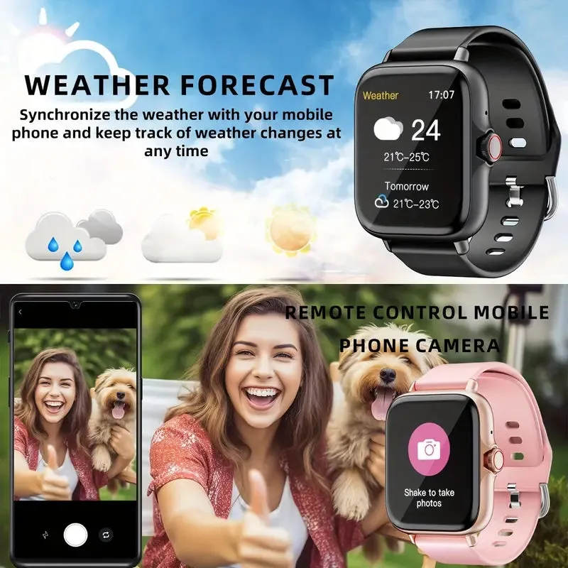 Full Touch Screen Smart Watch with Activity Tracker, Call & Message Functions, Pedometer & More