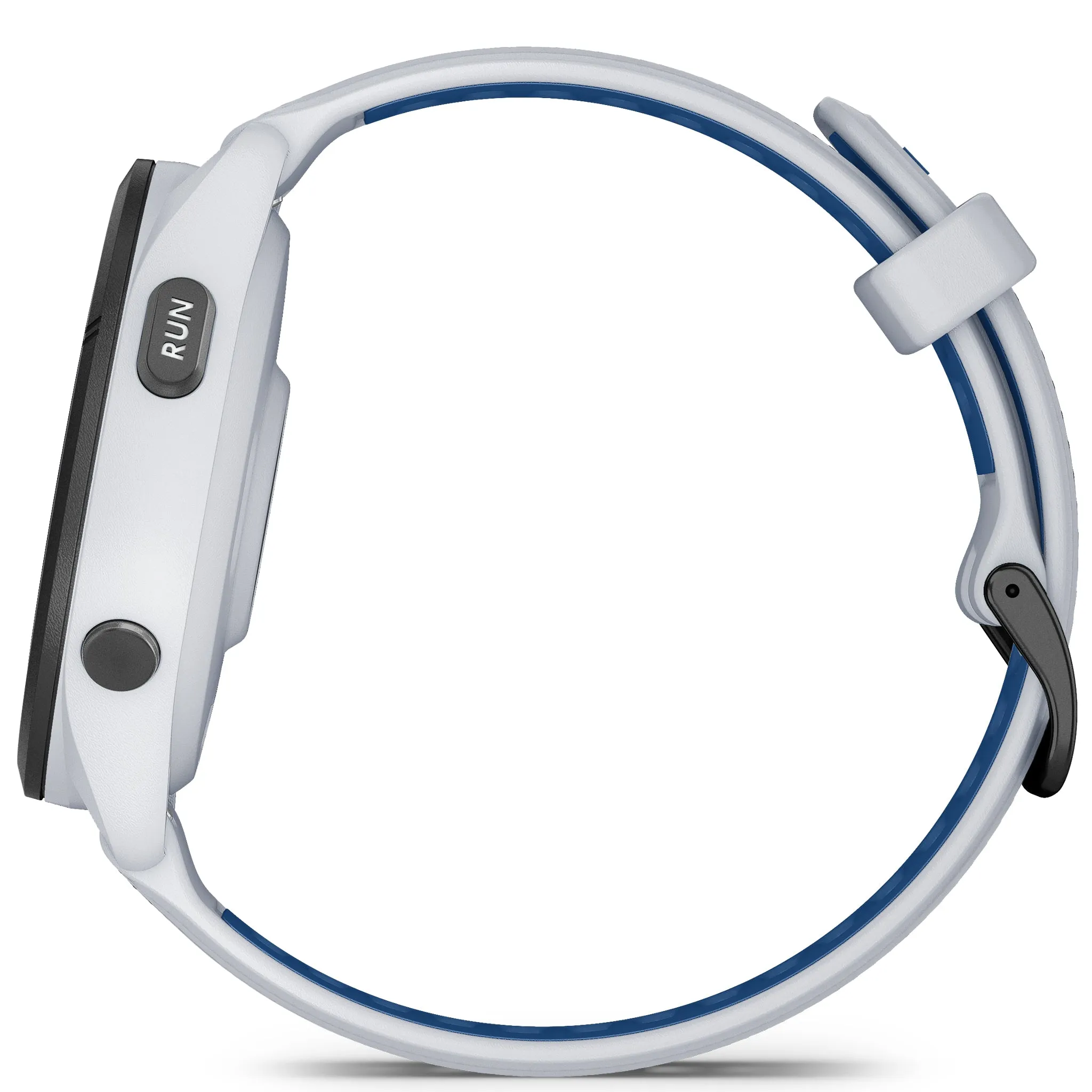 Garmin Forerunner 265 Forerunner Black Bezel with Whitestone Case and Whitestone - Tidal Blue Silicone Band
