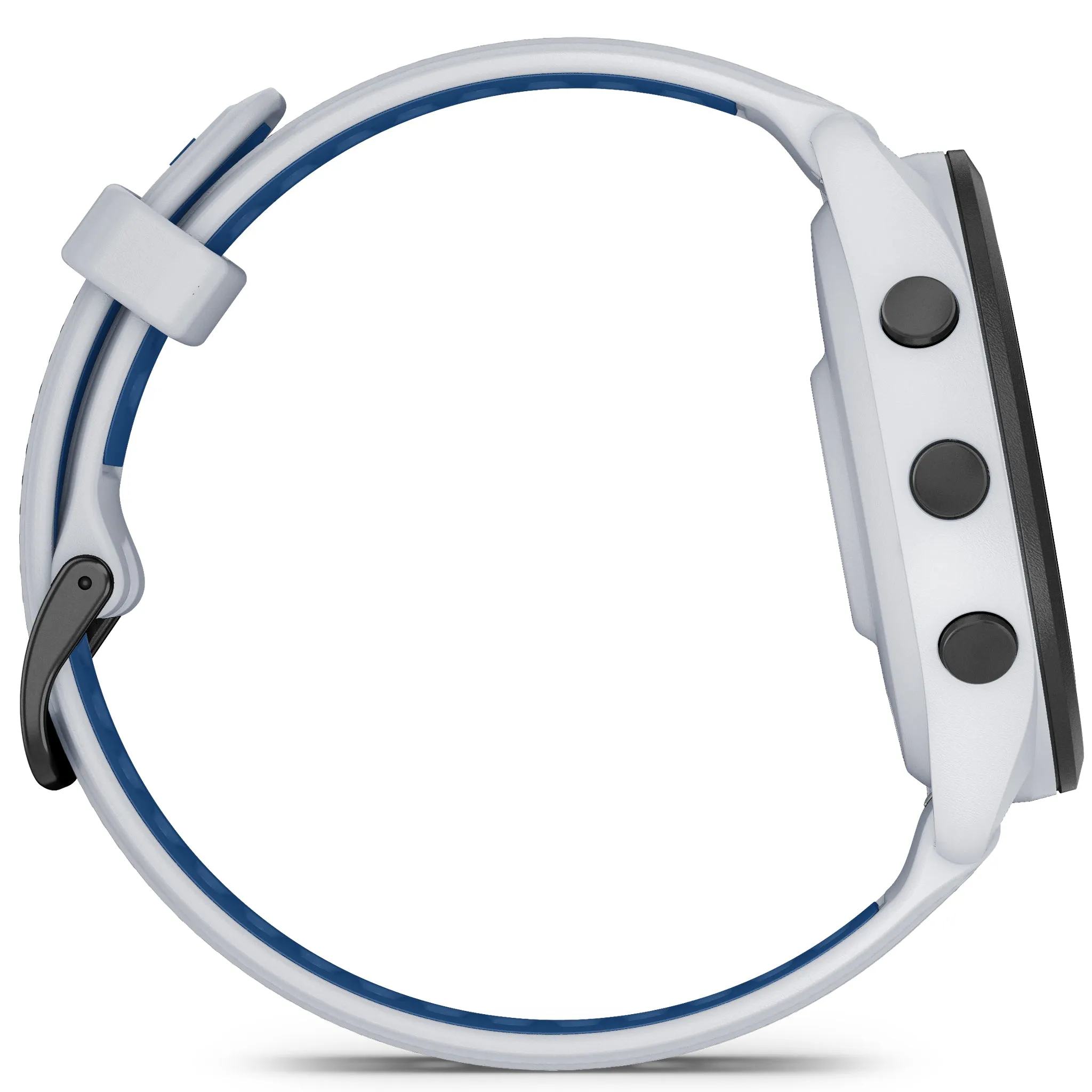 Garmin Forerunner 265 Forerunner Black Bezel with Whitestone Case and Whitestone - Tidal Blue Silicone Band