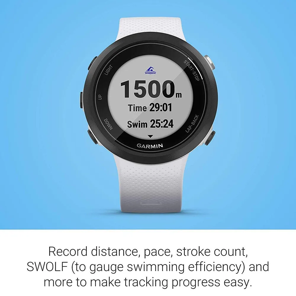 Garmin Swim 2 GPS White Silicone Band Digital Dial Swimming Smart Watch - 010-02247-01