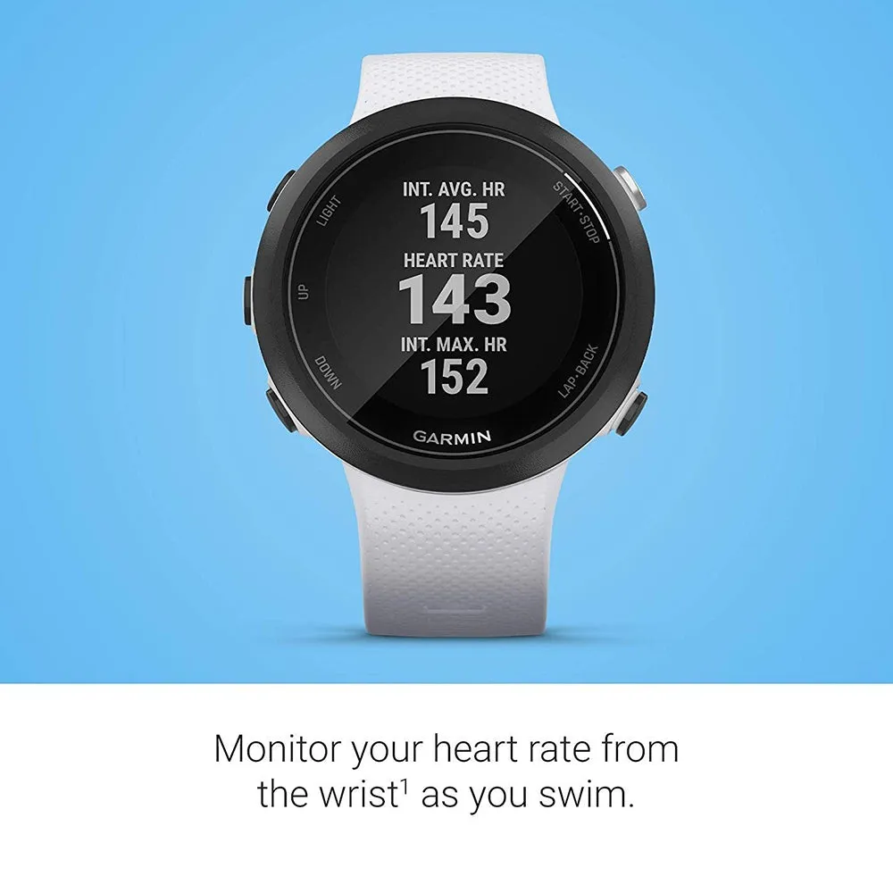 Garmin Swim 2 GPS White Silicone Band Digital Dial Swimming Smart Watch - 010-02247-01
