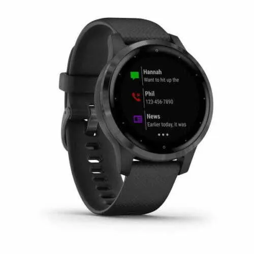 Garmin Vivoactive 4S GPS Running Fitness Smart Multi Sports Watch - Black Slate