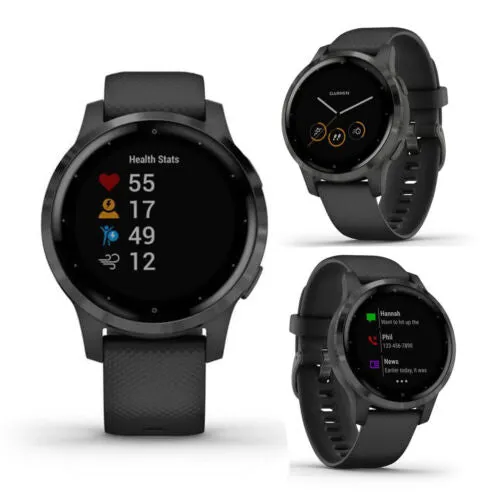 Garmin Vivoactive 4S GPS Running Fitness Smart Multi Sports Watch - Black Slate