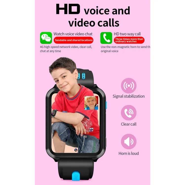 H1 1.54 inch Full-fit Screen Dual Cameras Smart Phone Watch, Support SIM Card / GPS Tracking / Real-time Trajectory / Temperature Monitoring(Silver Pink)