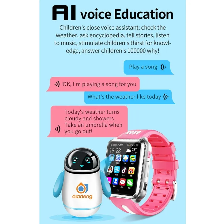 H1 1.54 inch Full-fit Screen Dual Cameras Smart Phone Watch, Support SIM Card / GPS Tracking / Real-time Trajectory / Temperature Monitoring(Silver Pink)