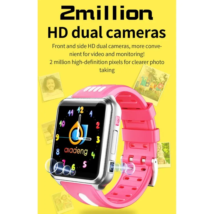 H1 1.54 inch Full-fit Screen Dual Cameras Smart Phone Watch, Support SIM Card / GPS Tracking / Real-time Trajectory / Temperature Monitoring(Silver Pink)