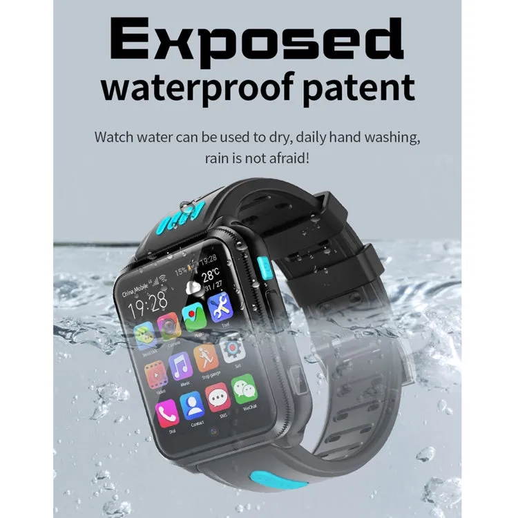 H1 1.54 inch Full-fit Screen Dual Cameras Smart Phone Watch, Support SIM Card / GPS Tracking / Real-time Trajectory / Temperature Monitoring(Silver Pink)