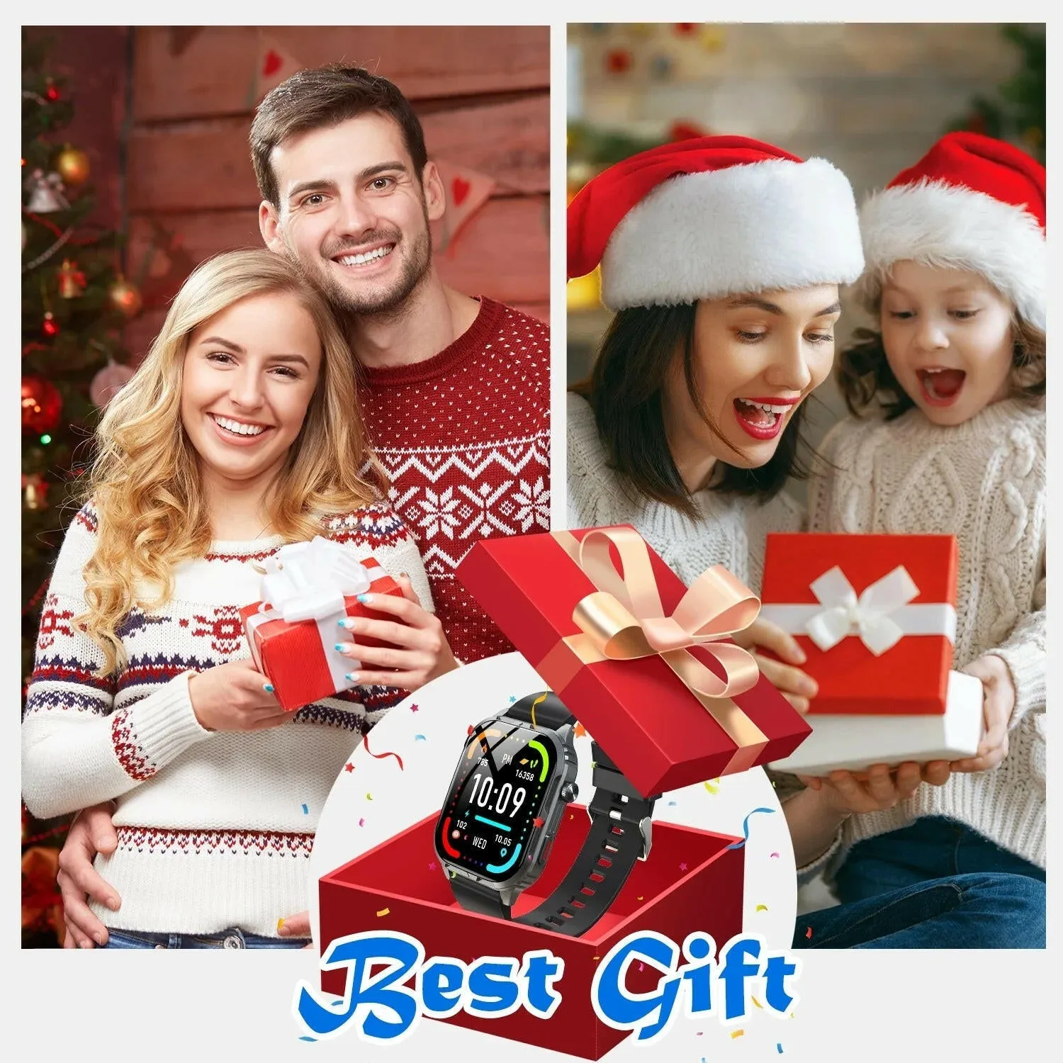H5 IP68 Waterproof Smart Watch for Android and iPhone - Bluetooth Calling, Unisex Design, Black