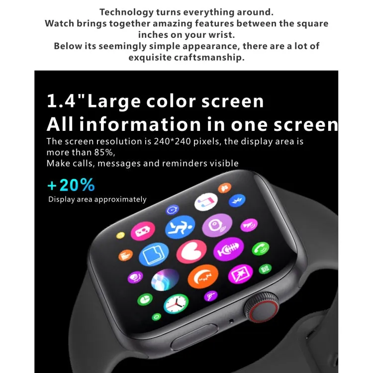 H55Pro 1.4 inch TFT Screen Smart Bluetooth Watch, Support Sleep Monitor / Heart Rate Monitor / Blood Pressure Monitor, Style: Silicone Strap(Green)