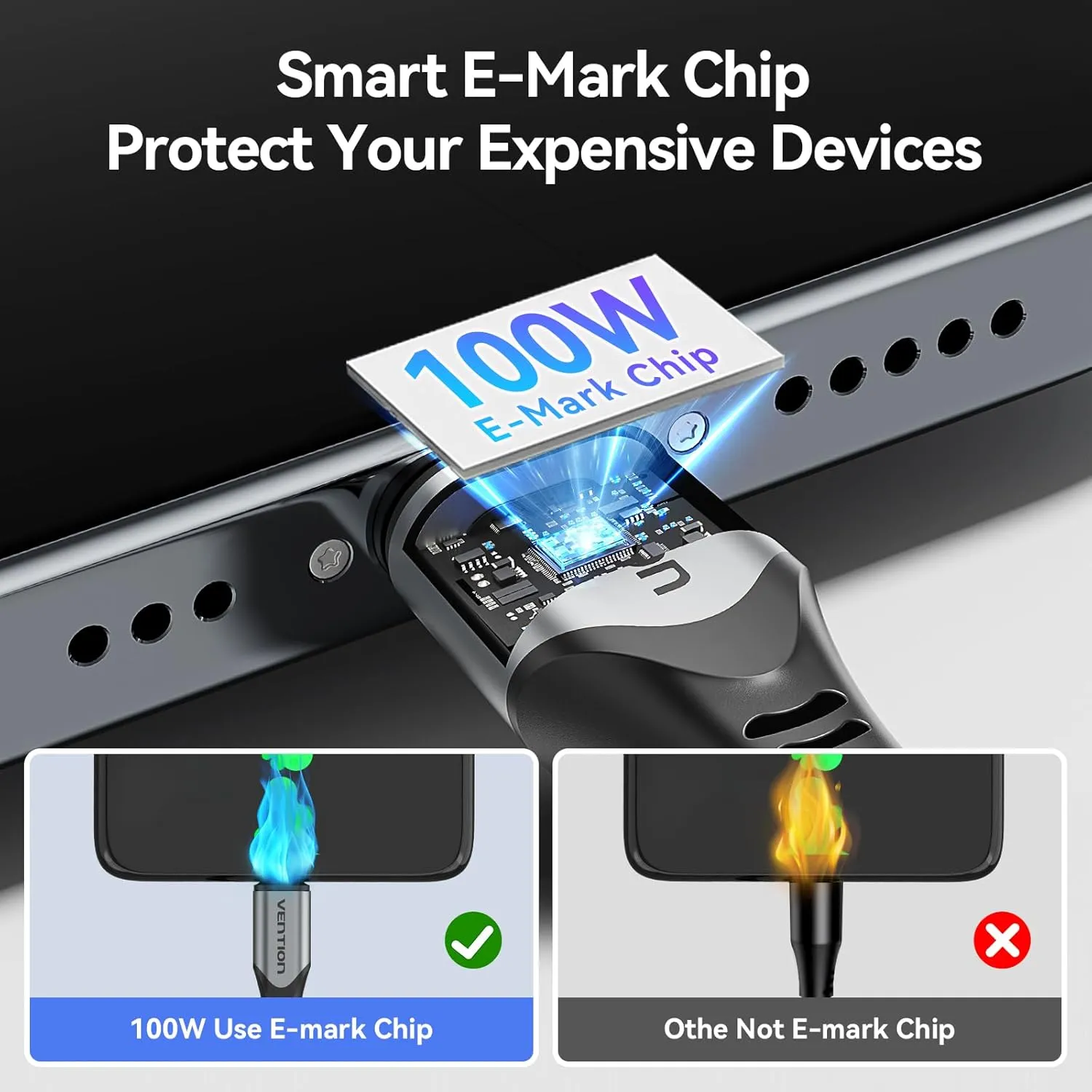 High-Speed 100W Magnetic Charging Cable with USB-C & Micro USB - Fast Data Transfer