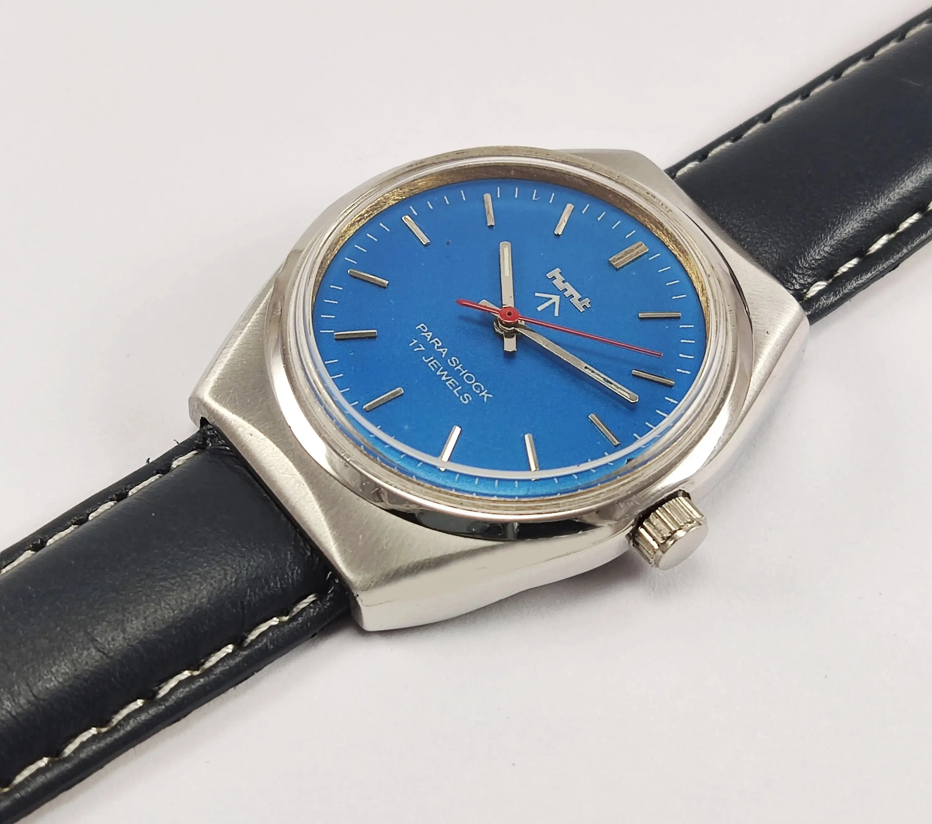 HMT Para Shock 17 Jewels Blue Dial Hand winding Men's Watch