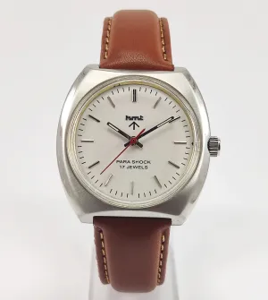 HMT Para Shock 17 Jewels Pearl Dial Mechanical Hand winding Men's Wrist Watch