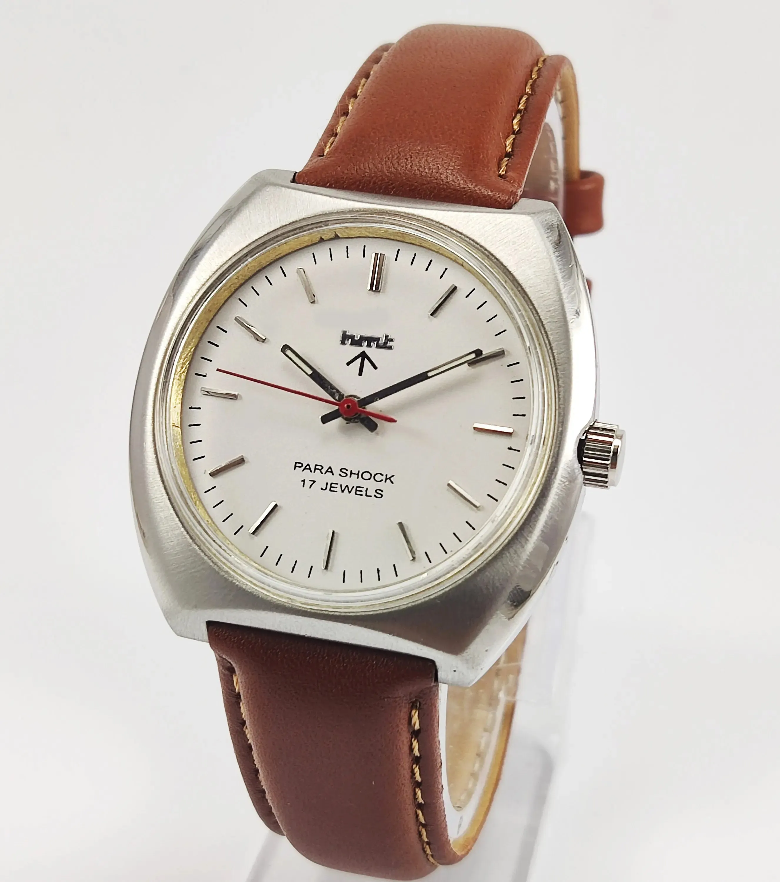 HMT Para Shock 17 Jewels Pearl Dial Mechanical Hand winding Men's Wrist Watch