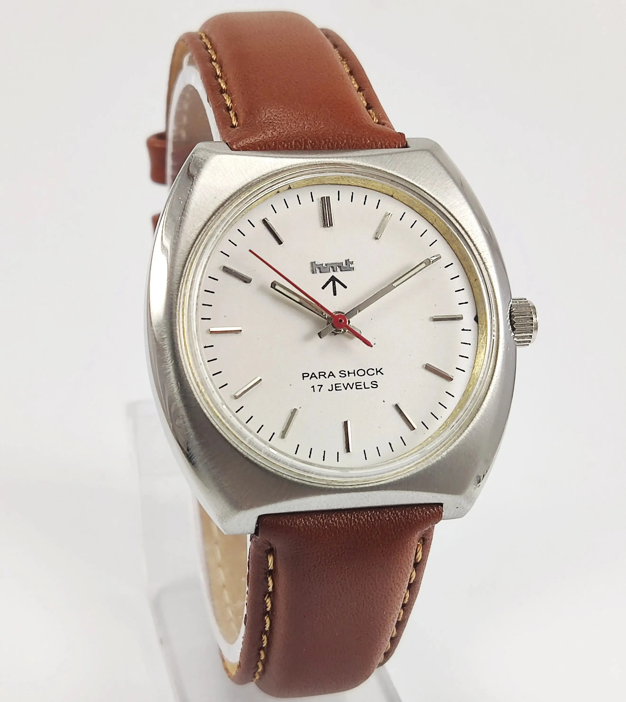 HMT Para Shock 17 Jewels Pearl Dial Mechanical Hand winding Men's Wrist Watch