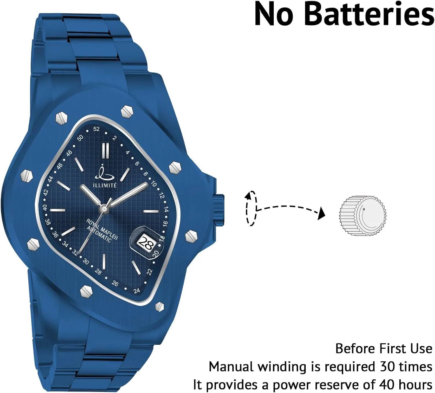 ILLIMITE Automatic Watches for Men Self-Winding Mechanical Movement Japanese Miyota 8215 Analog Luminous Fashion Wrist Watches Royal Maple
