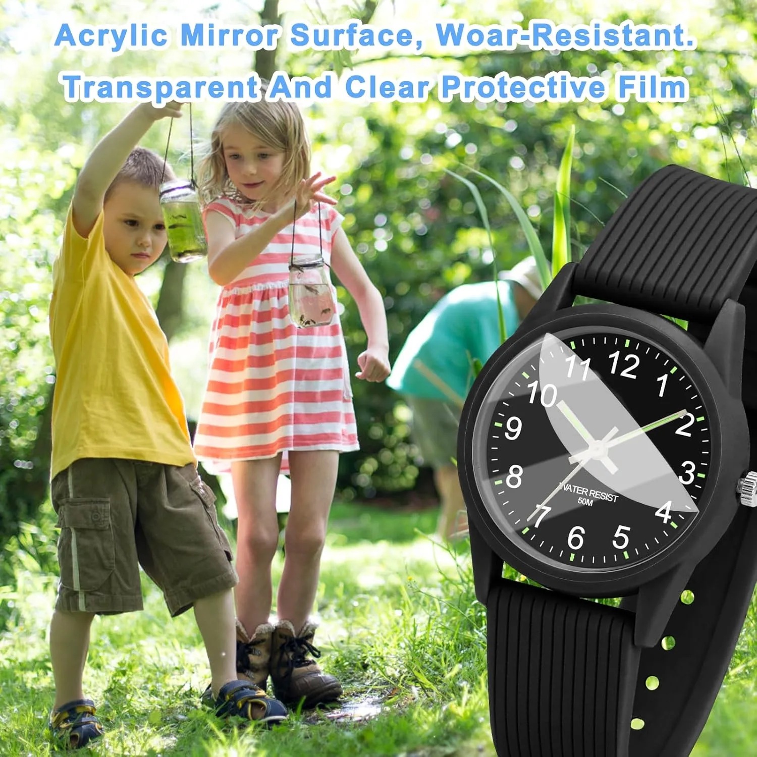 Kids Analog Watches for Girls Boys Watches with Soft Band Learning Time 50M Waterproof Children Watch Easy to Read for Ages 4-12 Kids Gift