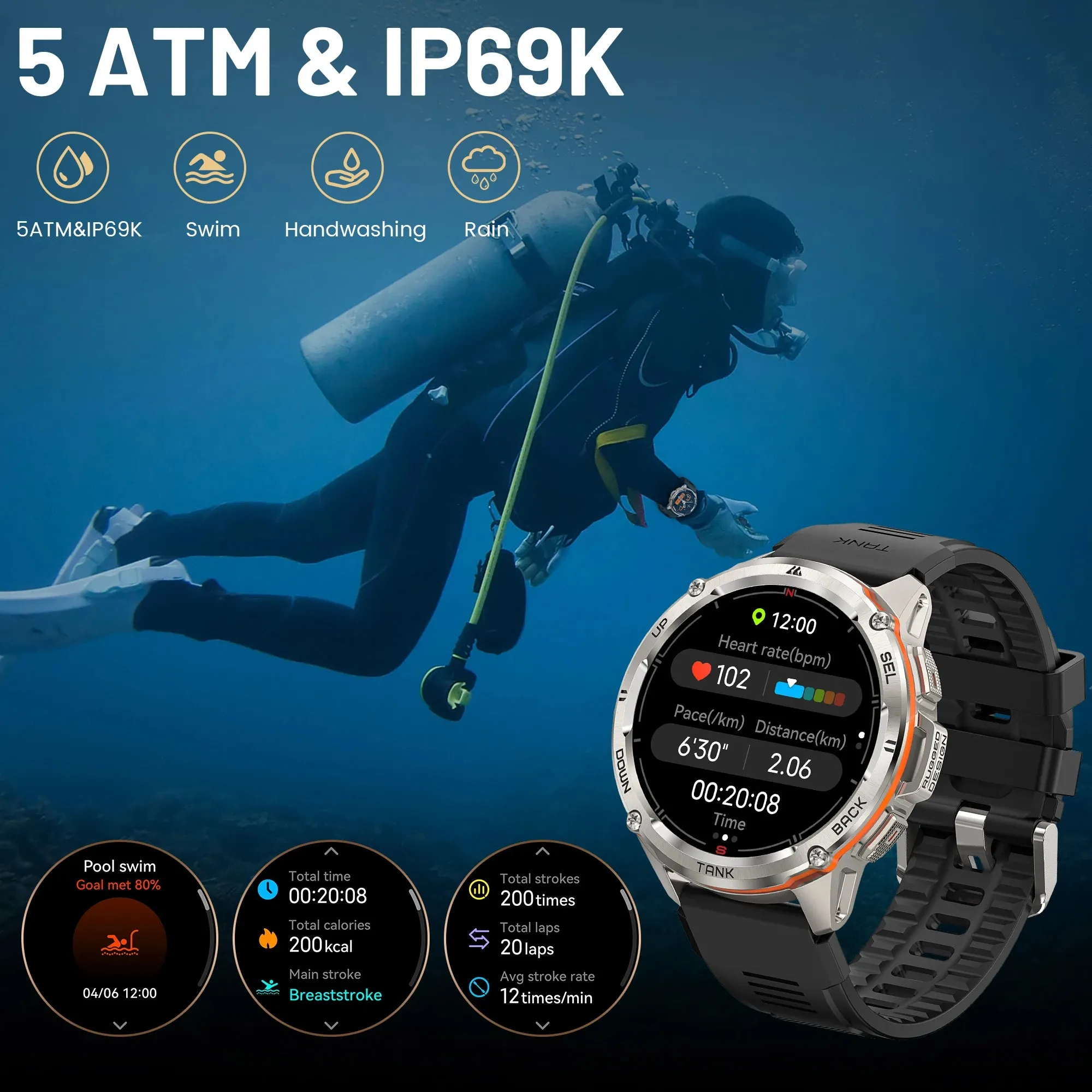 Kospet Tank T3 Ultra GPS Smartwatch with FREE Strap and Screen Protector