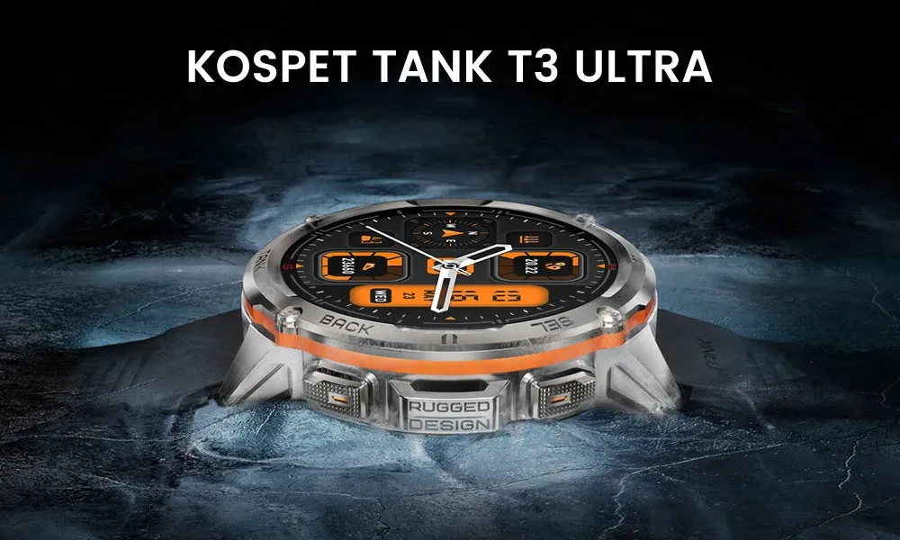 Kospet Tank T3 Ultra GPS Smartwatch with FREE Strap and Screen Protector