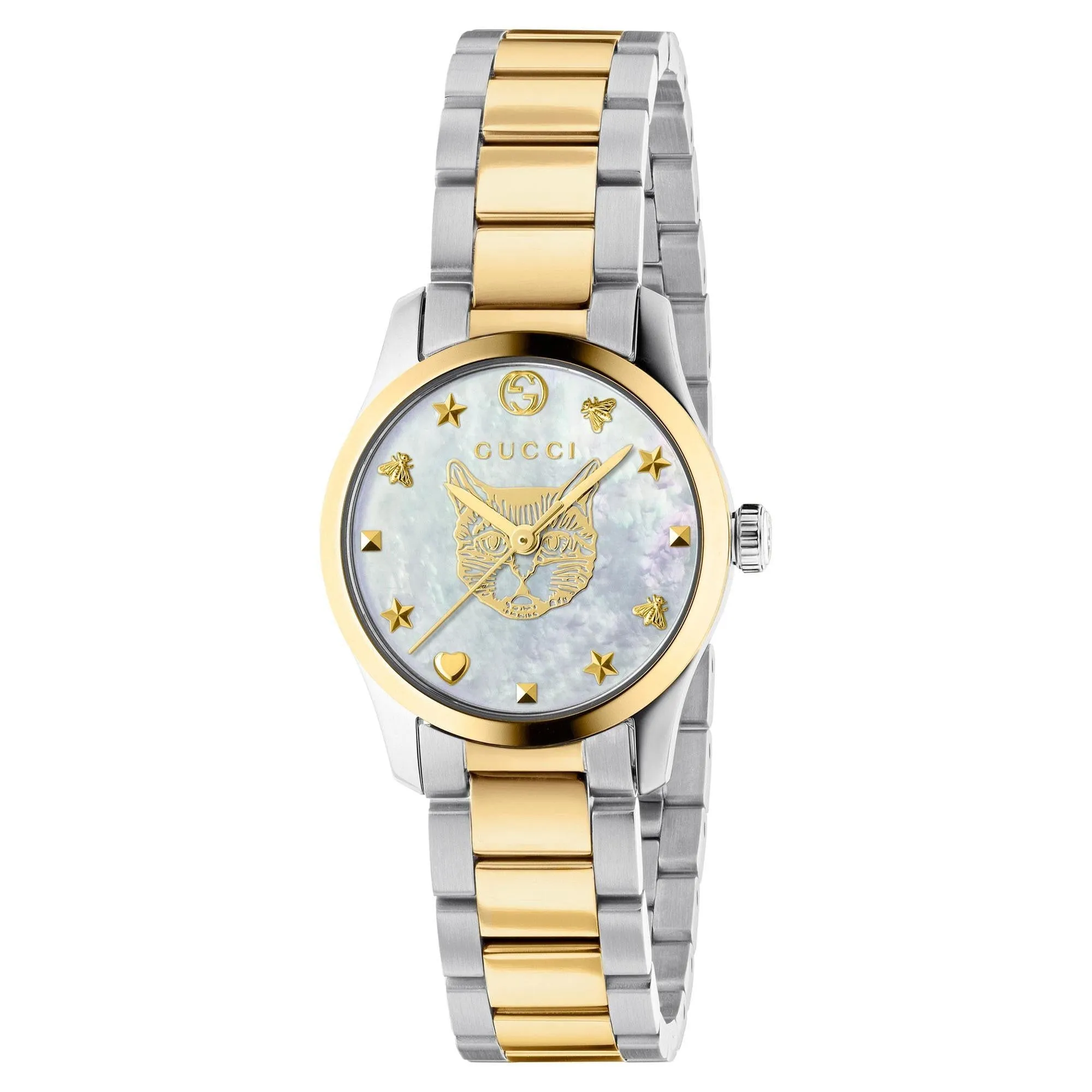 Ladies' Gucci G-Timeless Mother-of-Pearl Dial Two-Tone Watch YA1265012