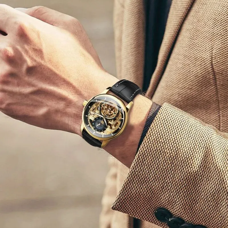 Lunar Cycle Skeleton Automatic Timepiece