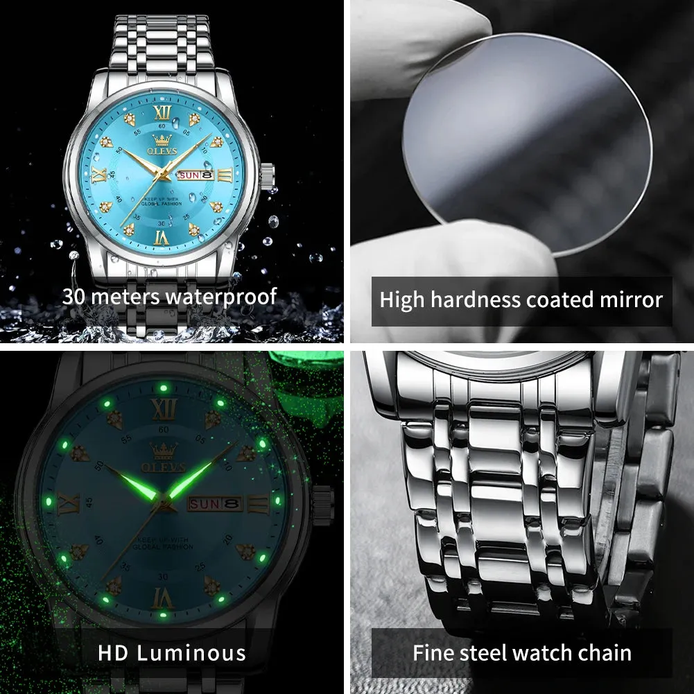 Luxury Top Brand  Quartz Watch for Men Stainless Steel Waterproof Watches Classic Business Men'S Wristwatch (Exclusive New)