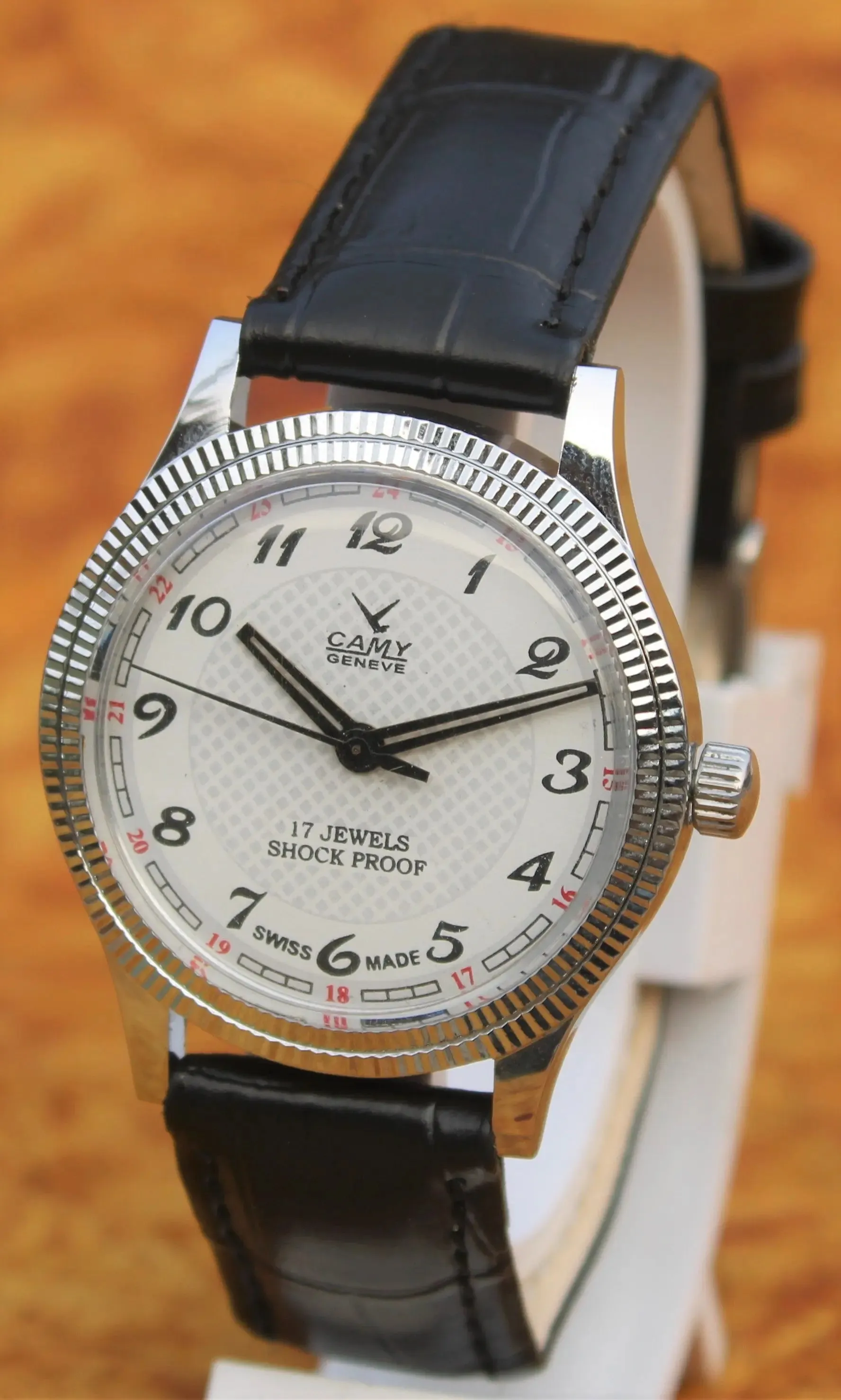 Mechanical Men's Watch Camy Geneva Vintage 17 Jewels FHF ST96 Swiss Hand Wind Mechanism