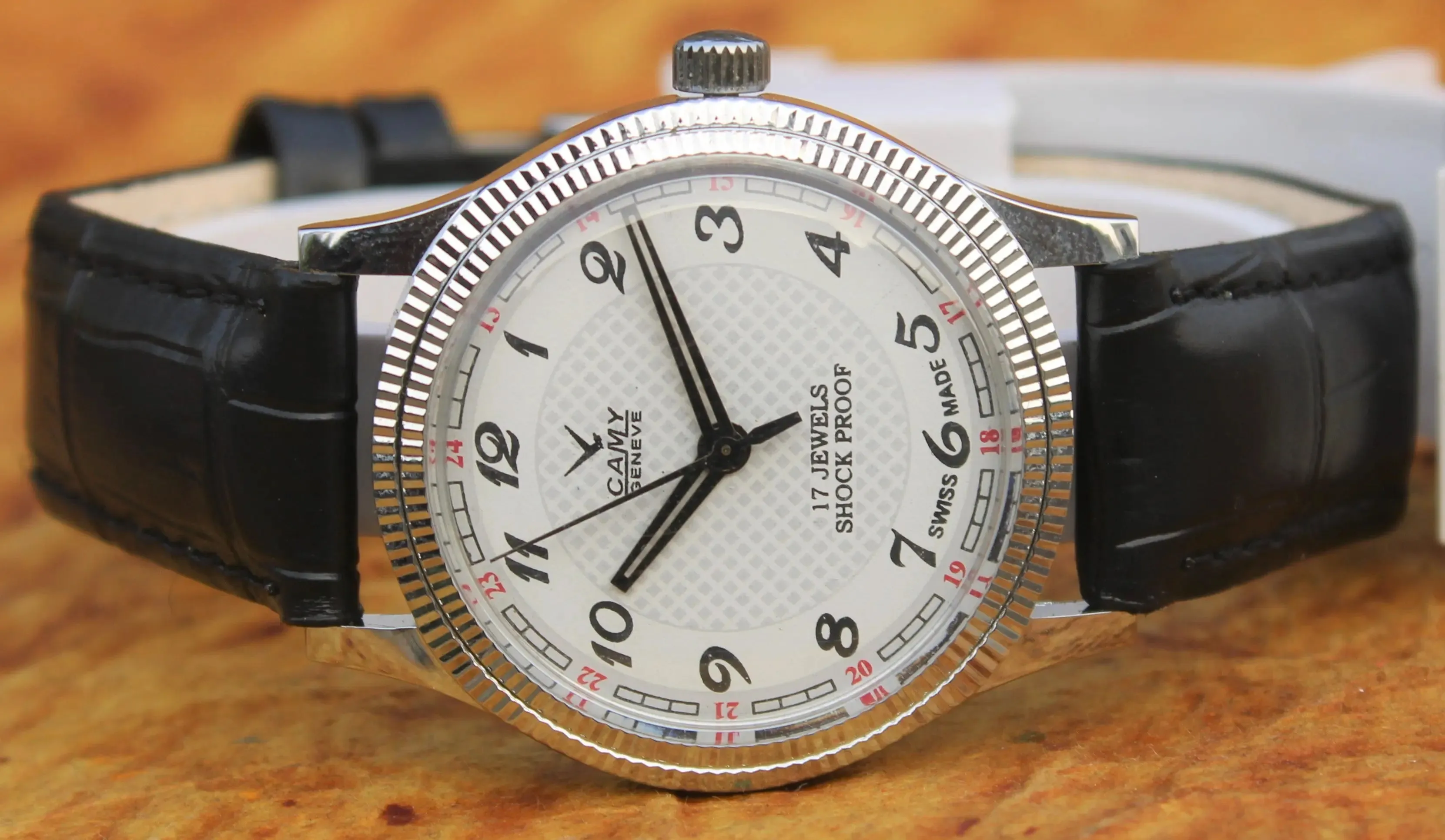 Mechanical Men's Watch Camy Geneva Vintage 17 Jewels FHF ST96 Swiss Hand Wind Mechanism