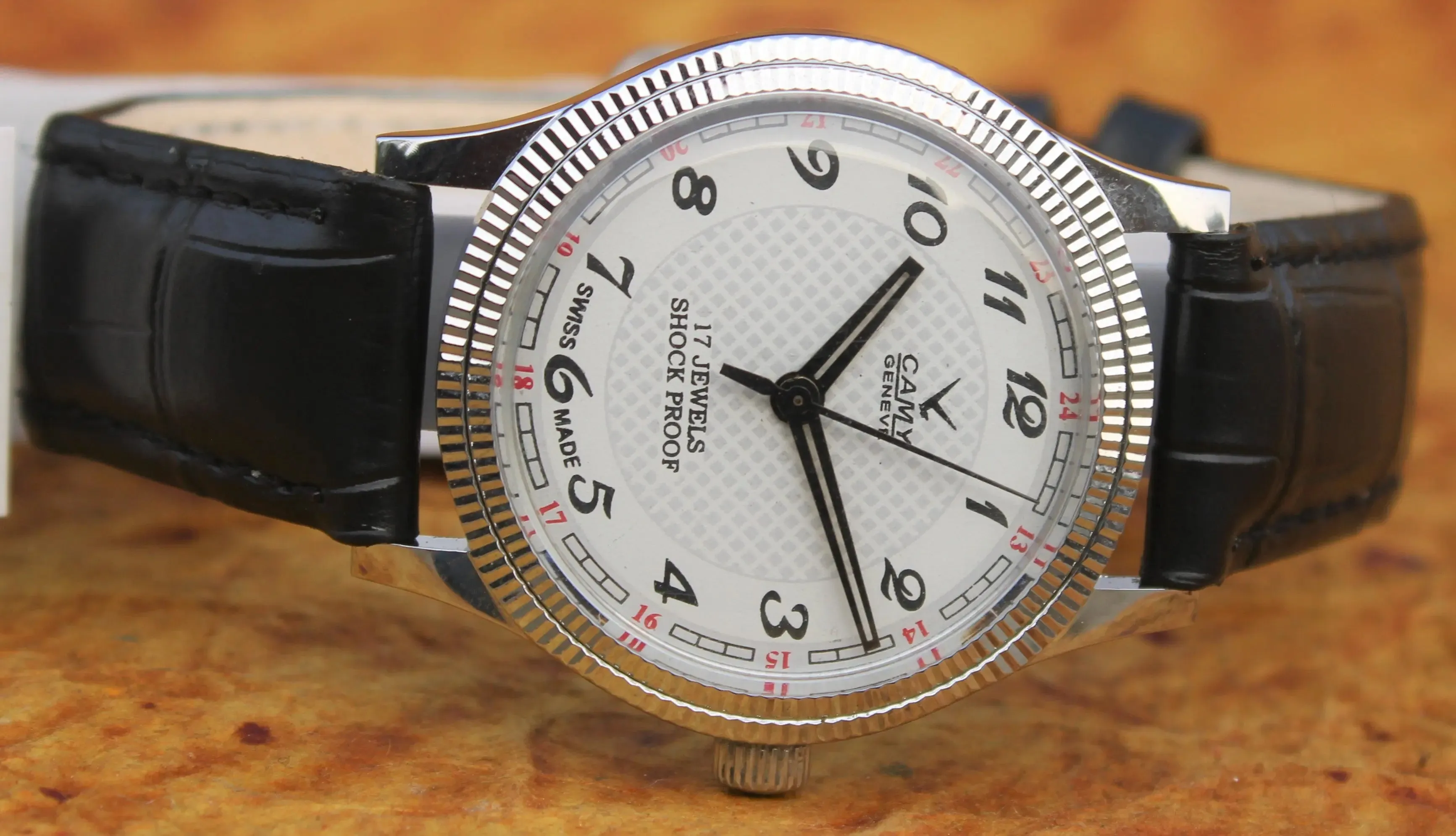 Mechanical Men's Watch Camy Geneva Vintage 17 Jewels FHF ST96 Swiss Hand Wind Mechanism