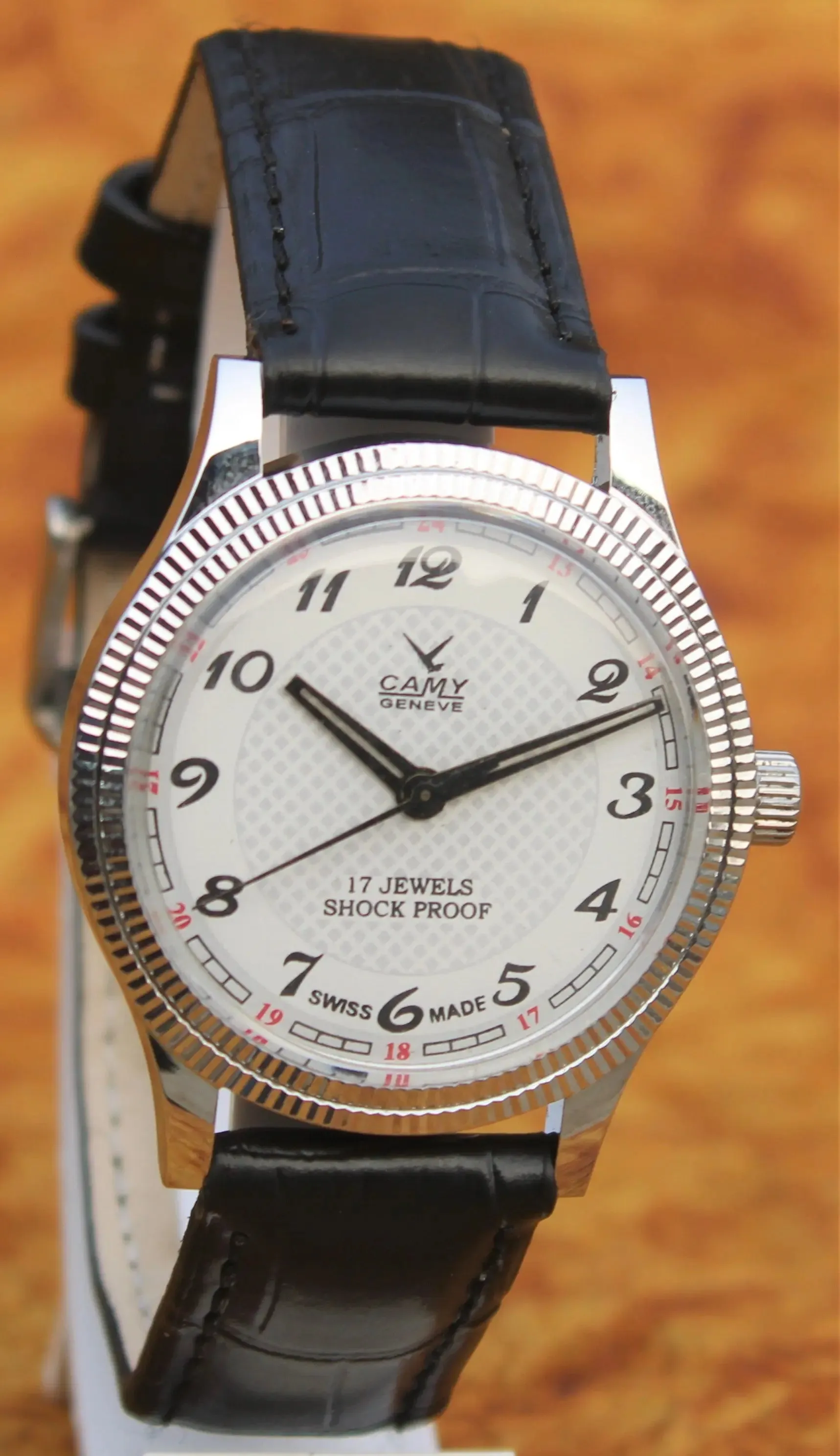 Mechanical Men's Watch Camy Geneva Vintage 17 Jewels FHF ST96 Swiss Hand Wind Mechanism
