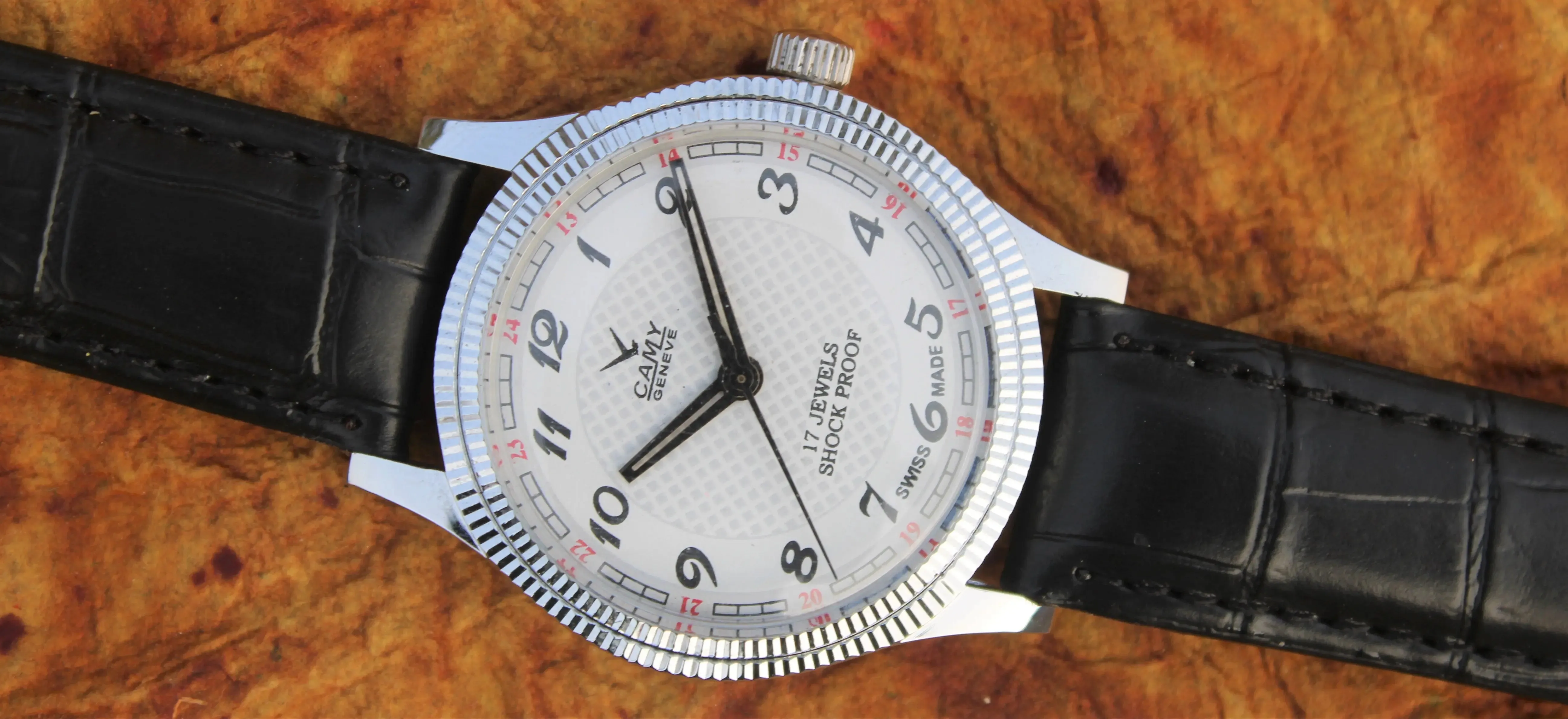 Mechanical Men's Watch Camy Geneva Vintage 17 Jewels FHF ST96 Swiss Hand Wind Mechanism