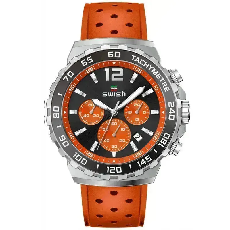 Men's Luminous Sports Breathable Hole Silicone Strap Six-pin Quartz Watch