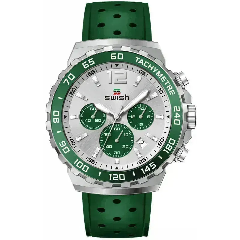 Men's Luminous Sports Breathable Hole Silicone Strap Six-pin Quartz Watch