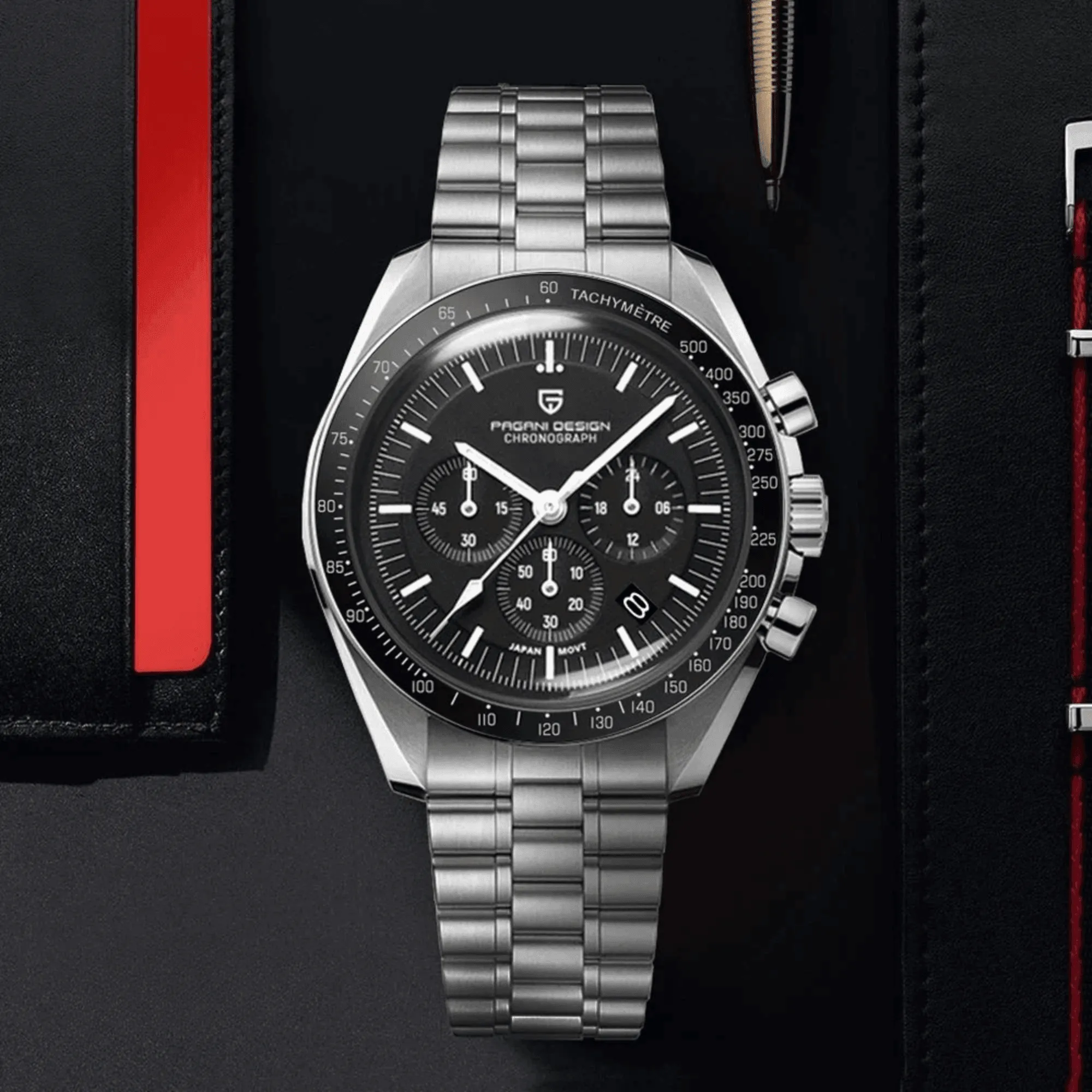 Men's Omega Speedmaster Moonwatch Homage Watches Luxury Quartz Wrist Watch For Men AR Sapphire Speed Chronograph Automatic Date