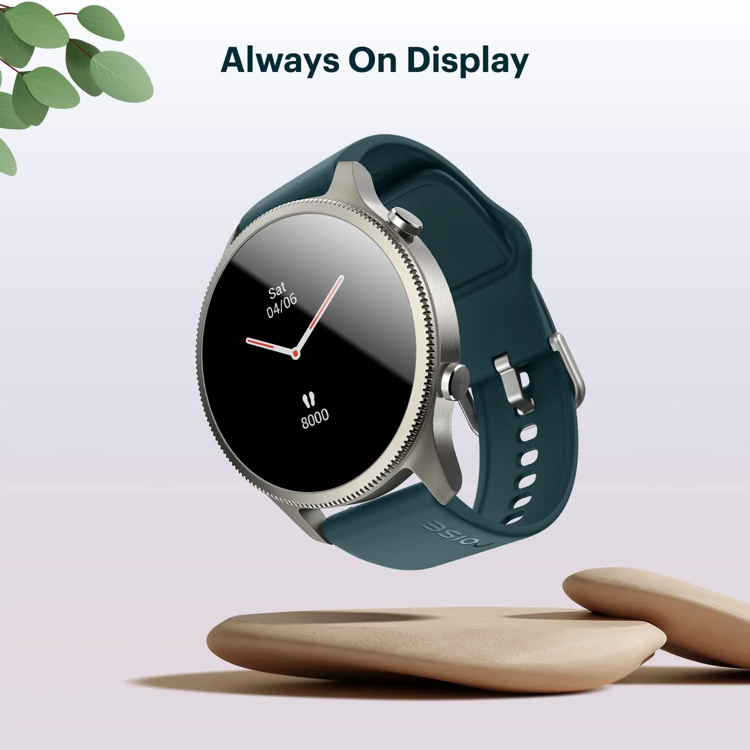 NoiseFit Halo 1.43" AMOLED Display, Bluetooth Calling Round Dial Smart Watch, Premium Metallic Build, Always on Display, Smart Gesture Control, 100 Sports Modes (Forest Green)