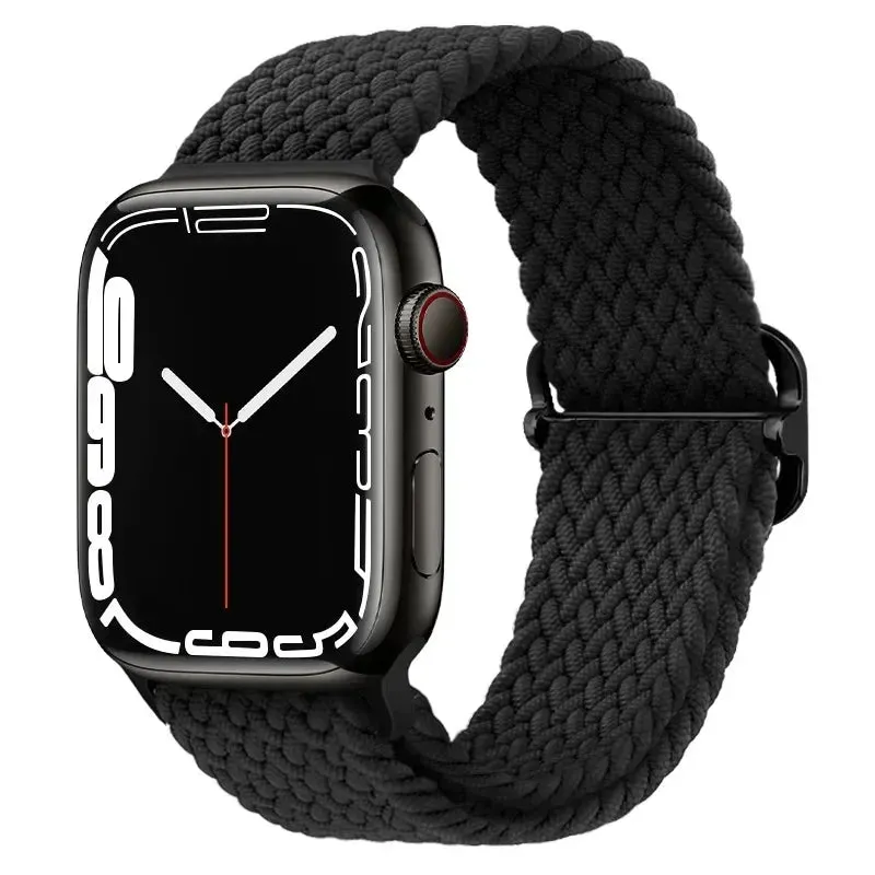 Nylon Strap for Apple Watch Ultra 2 Band 49mm 40mm 44mm 41mm S10 46mm Elastic Braided Loop Bracelet IWatch Series 9 8 7 6 SE 5 4
