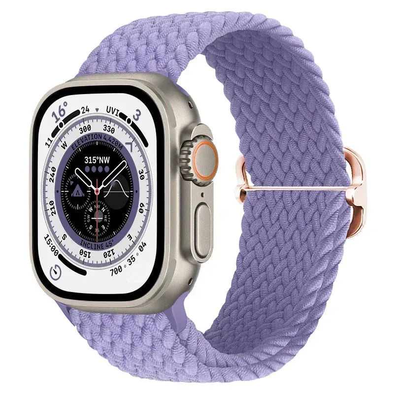 Nylon Strap for Apple Watch Ultra 2 Band 49mm 40mm 44mm 41mm S10 46mm Elastic Braided Loop Bracelet IWatch Series 9 8 7 6 SE 5 4