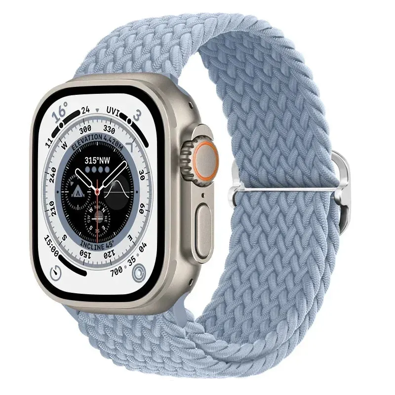 Nylon Strap for Apple Watch Ultra 2 Band 49mm 40mm 44mm 41mm S10 46mm Elastic Braided Loop Bracelet IWatch Series 9 8 7 6 SE 5 4