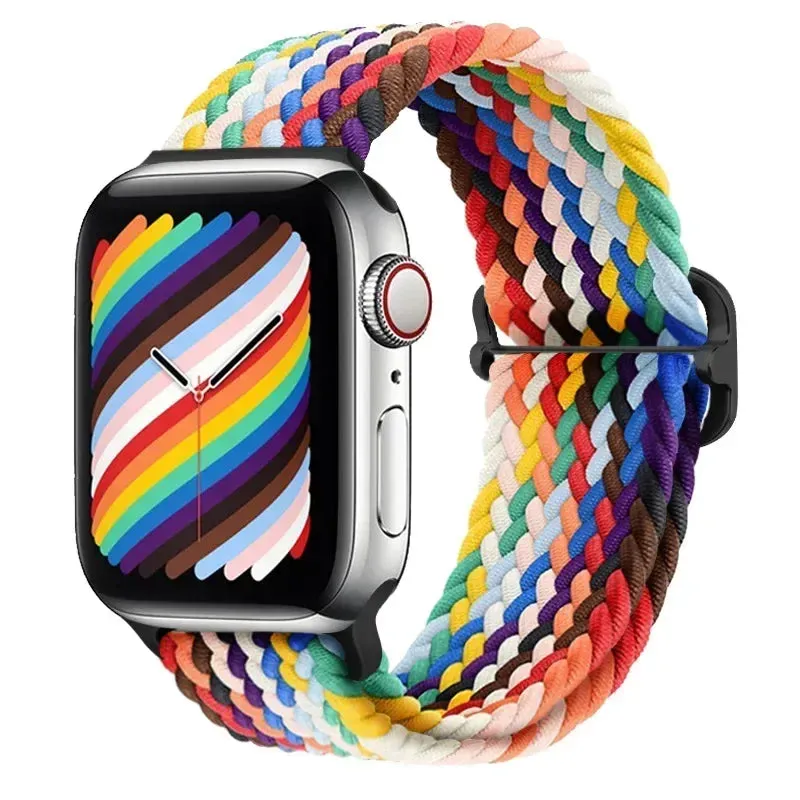 Nylon Strap for Apple Watch Ultra 2 Band 49mm 40mm 44mm 41mm S10 46mm Elastic Braided Loop Bracelet IWatch Series 9 8 7 6 SE 5 4