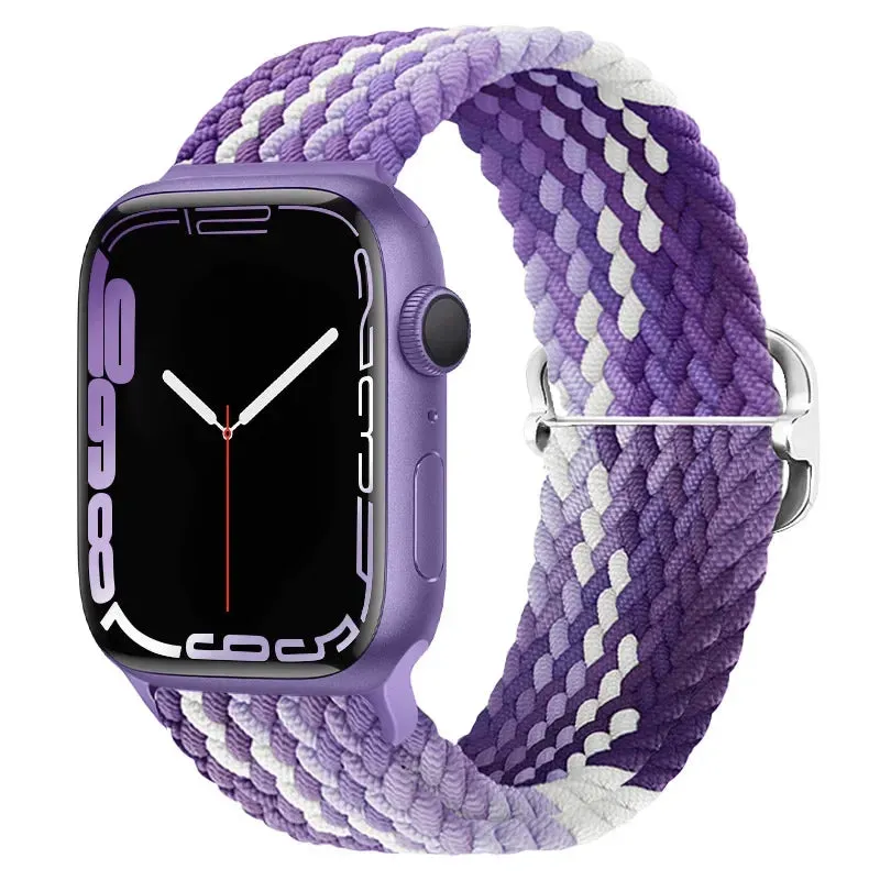 Nylon Strap for Apple Watch Ultra 2 Band 49mm 40mm 44mm 41mm S10 46mm Elastic Braided Loop Bracelet IWatch Series 9 8 7 6 SE 5 4