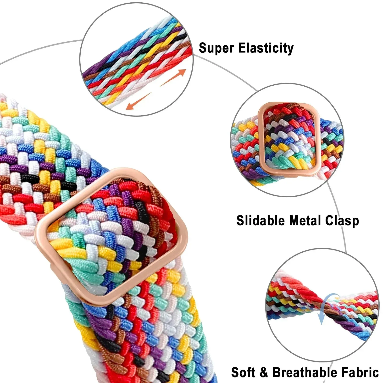 Nylon Strap for Apple Watch Ultra 2 Band 49mm 40mm 44mm 41mm S10 46mm Elastic Braided Loop Bracelet IWatch Series 9 8 7 6 SE 5 4