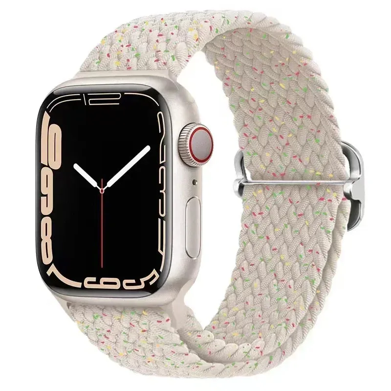 Nylon Strap for Apple Watch Ultra 2 Band 49mm 40mm 44mm 41mm S10 46mm Elastic Braided Loop Bracelet IWatch Series 9 8 7 6 SE 5 4