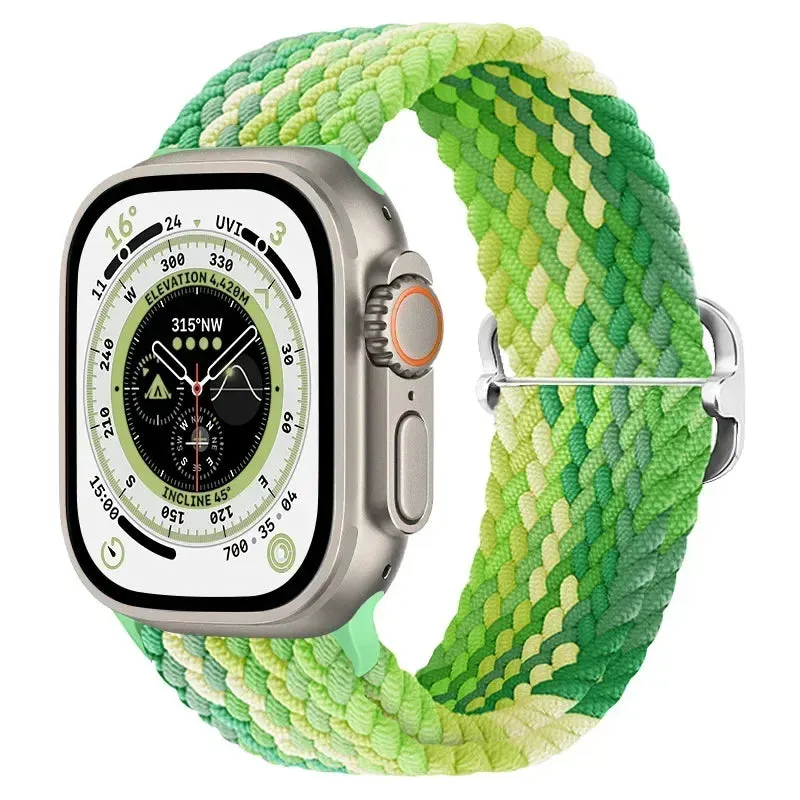 Nylon Strap for Apple Watch Ultra 2 Band 49mm 40mm 44mm 41mm S10 46mm Elastic Braided Loop Bracelet IWatch Series 9 8 7 6 SE 5 4