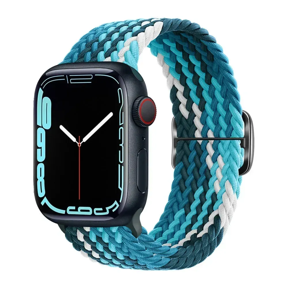 Nylon Strap for Apple Watch Ultra 2 Band 49mm 40mm 44mm 41mm S10 46mm Elastic Braided Loop Bracelet IWatch Series 9 8 7 6 SE 5 4