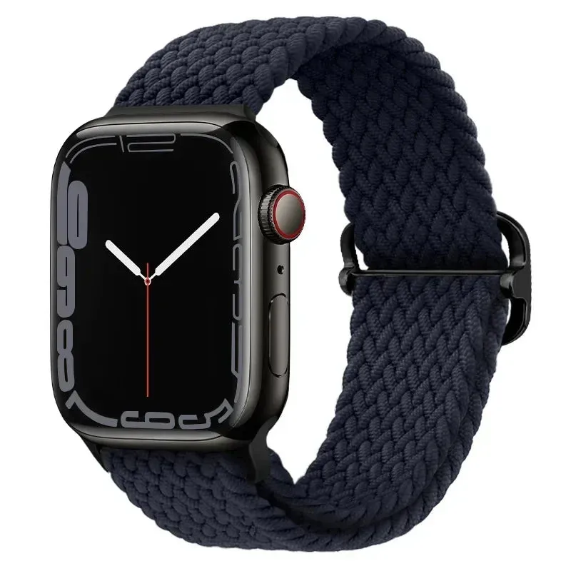 Nylon Strap for Apple Watch Ultra 2 Band 49mm 40mm 44mm 41mm S10 46mm Elastic Braided Loop Bracelet IWatch Series 9 8 7 6 SE 5 4