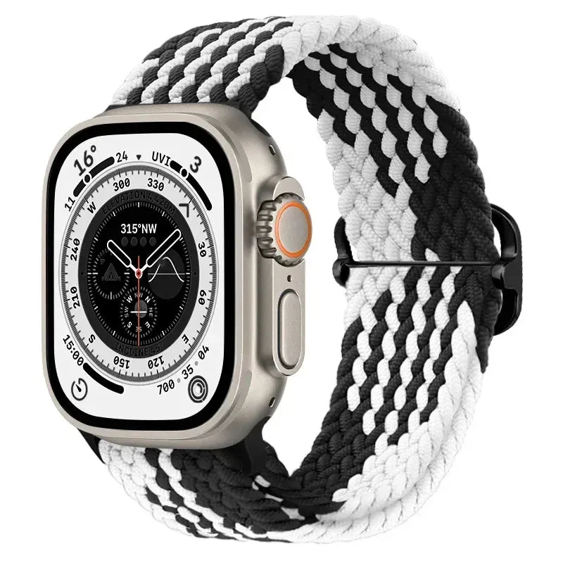 Nylon Strap for Apple Watch Ultra 2 Band 49mm 40mm 44mm 41mm S10 46mm Elastic Braided Loop Bracelet IWatch Series 9 8 7 6 SE 5 4