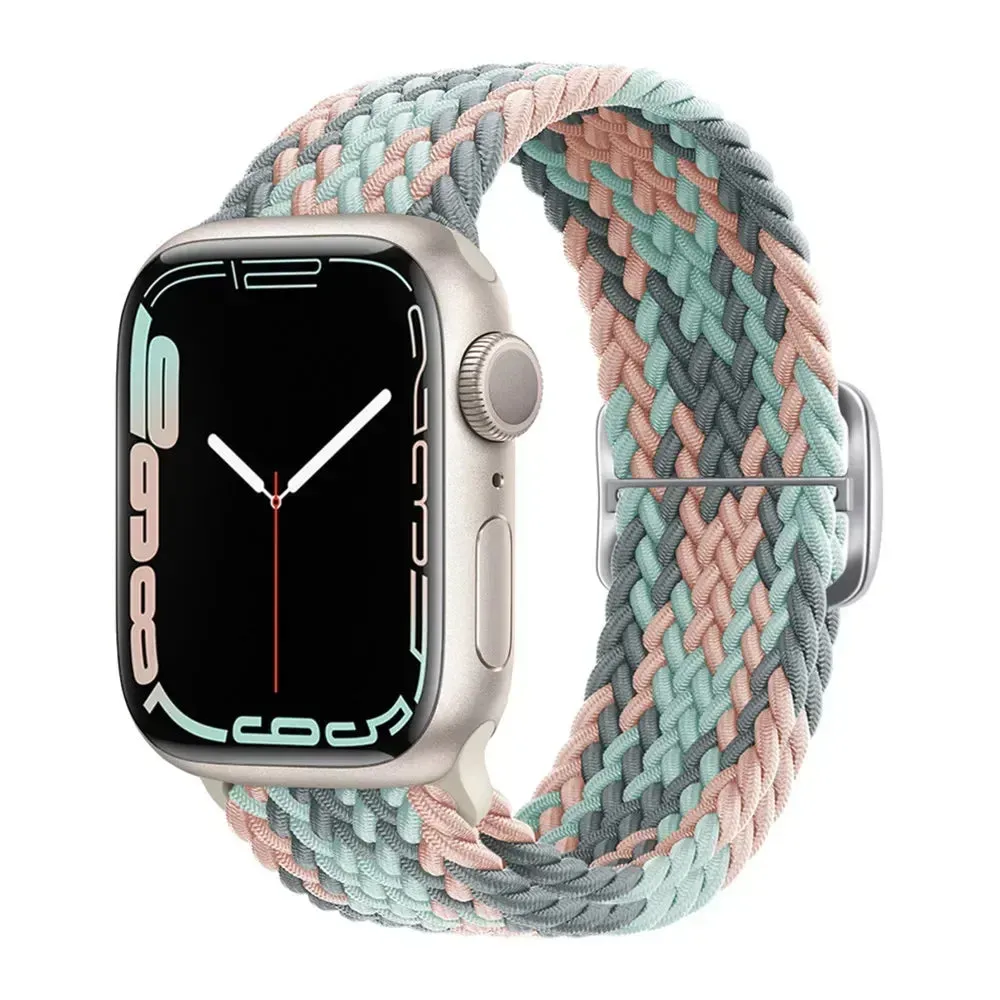 Nylon Strap for Apple Watch Ultra 2 Band 49mm 40mm 44mm 41mm S10 46mm Elastic Braided Loop Bracelet IWatch Series 9 8 7 6 SE 5 4