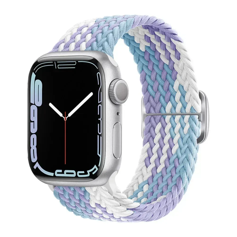 Nylon Strap for Apple Watch Ultra 2 Band 49mm 40mm 44mm 41mm S10 46mm Elastic Braided Loop Bracelet IWatch Series 9 8 7 6 SE 5 4