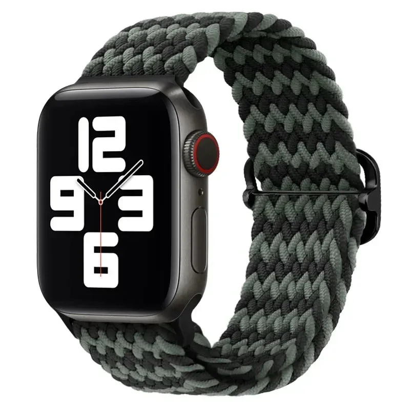 Nylon Strap for Apple Watch Ultra 2 Band 49mm 40mm 44mm 41mm S10 46mm Elastic Braided Loop Bracelet IWatch Series 9 8 7 6 SE 5 4
